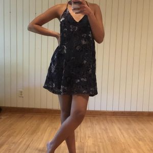 Velvet Floral Shift Dress